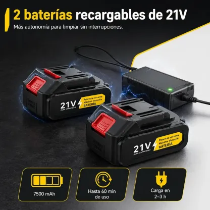 Hidrolavadora Inalámbrica JAGFOR de 2500 PSI con Boquilla 6 en 1 y 2 Baterías de 7500 mAh