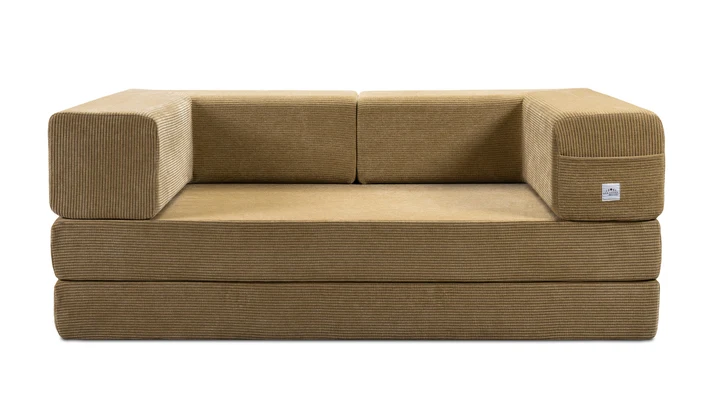 Sofá cama doble tapizado, plegable y convertible, ideal para espacios pequeños como apartamentos, residencias estudiantiles o salas de estar pequeñas. Puede utilizarse para relajarse, leer o tomar una siesta.