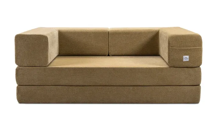 Sofá cama doble tapizado, plegable y convertible, ideal para espacios pequeños como apartamentos, residencias estudiantiles o salas de estar pequeñas. Puede utilizarse para relajarse, leer o tomar una siesta.