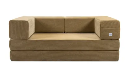 Sofá cama doble tapizado, plegable y convertible, ideal para espacios pequeños como apartamentos, residencias estudiantiles o salas de estar pequeñas. Puede utilizarse para relajarse, leer o tomar una siesta.