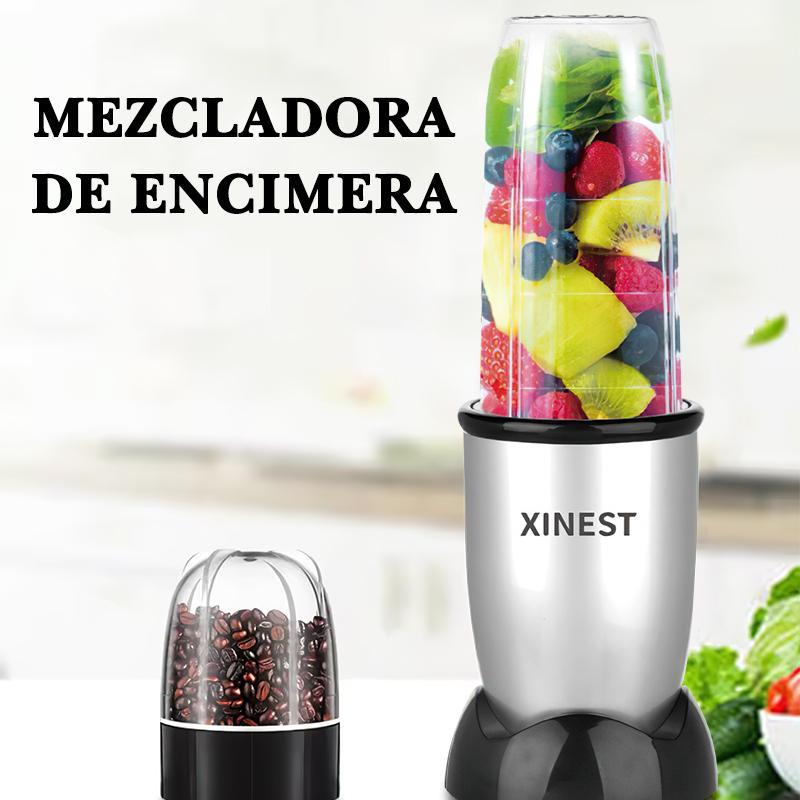 Xinest 500w Licuadora Portátil Con 2 Vaso De Plástico Color Plateado