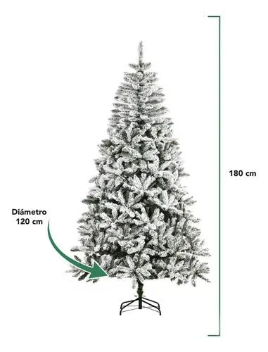 Arbol De Navidad 180 Cm Artificial Pino Navideño Frondoso - Blanco