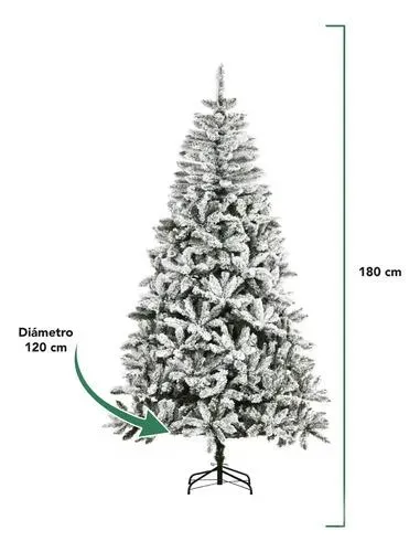 Arbol De Navidad 180 Cm Artificial Pino Navideño Frondoso - Blanco