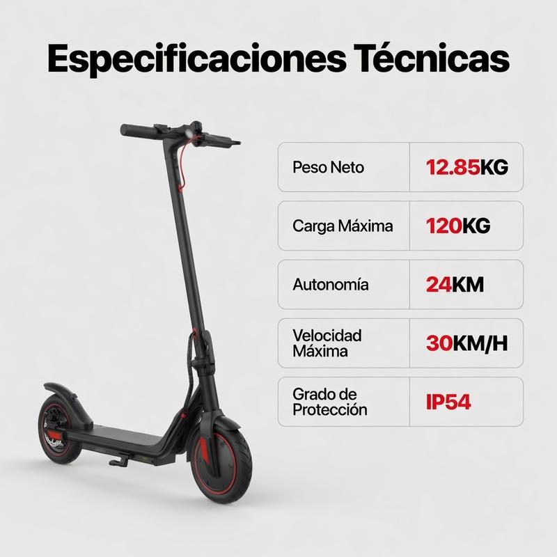¡Nuevo Patinete Eléctrico N3! 30KM/H + 24KM de Rango +500W + App + Pantalla LCD | Plegable y Ligero | Envío a México