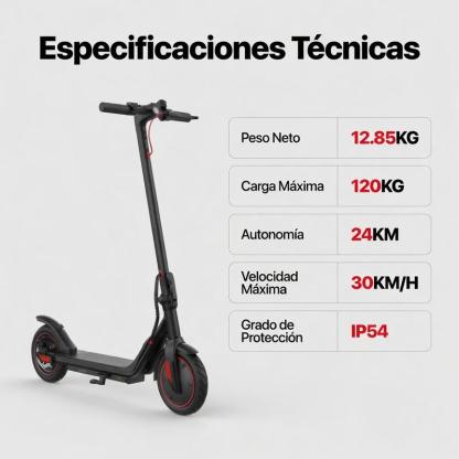 ¡Nuevo Patinete Eléctrico N3! 30KM/H + 24KM de Rango +500W + App + Pantalla LCD | Plegable y Ligero | Envío a México