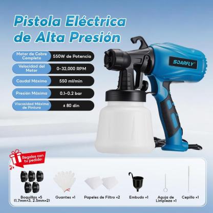Pistola pulverizadora de mano pulverizadora eléctrica inalámbrica con 2 Batería Recargables de 2600mAh, botella pulverizadora  de 800ml (color: Azul) para Casas, Paredes, Cercas