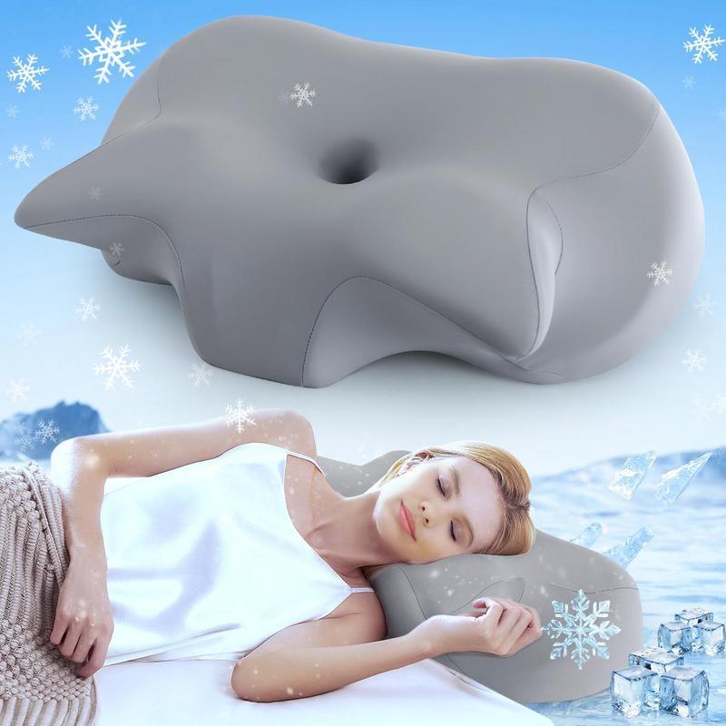 Almohada suave de espuma viscoelástica para el cuello, 1 unidad; almohada cómoda con soporte para el cuello y cojín de descanso para dormir; diseño de espuma viscoelástica que ofrece soporte. #TOP PICKS