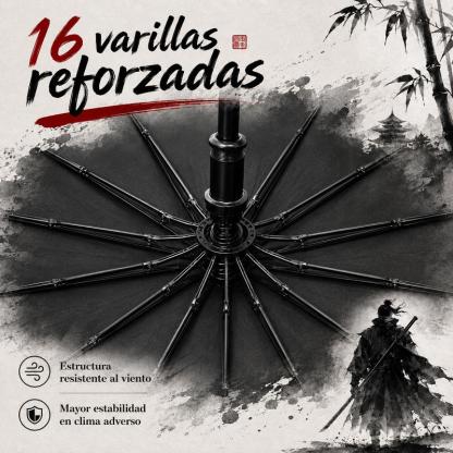 [Para todo clima] Paraguas estilo katana — 106 cm, resistente al viento y de secado rápido