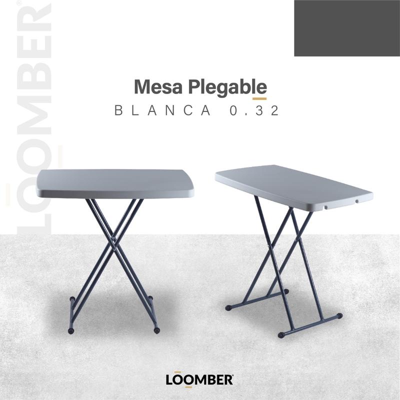 Paquete de 3/5 Mesa Plegable Multiusos 75 cm Color Blanco
