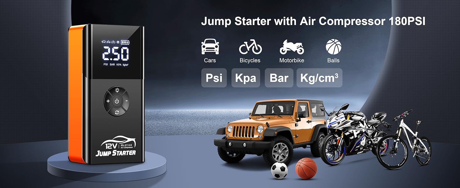 Jump Starter with Air Compressor