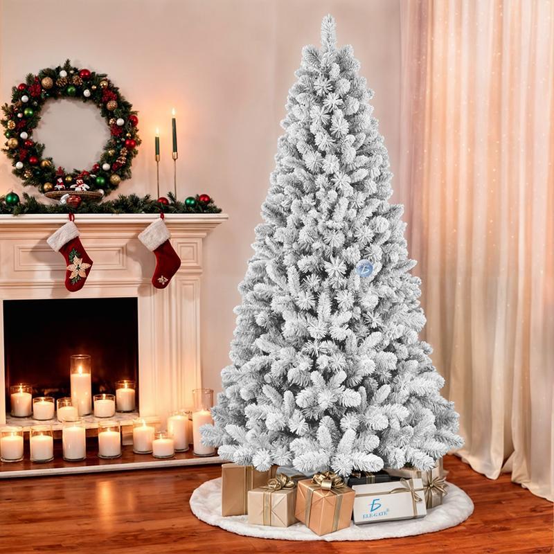 Árbol de Navidad Artificial Verde Nevado con Base Metálica 1.50m, 1.80m y 2.10m