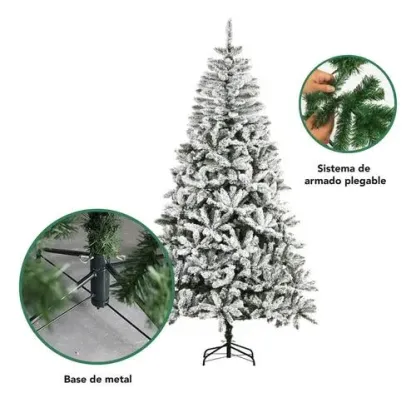 Arbol De Navidad 180 Cm Artificial Pino Navideño Frondoso - Blanco