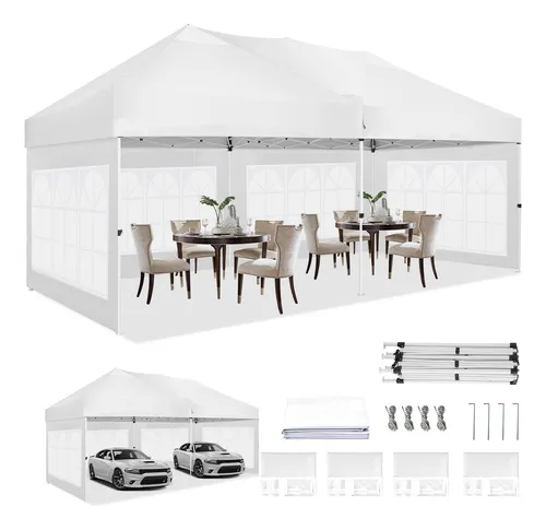 Toldo Carpa Impermeable Plegable Con Paredes Laterales 3*6m