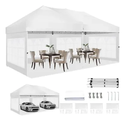 Toldo Carpa Impermeable Plegable Con Paredes Laterales 3*6m
