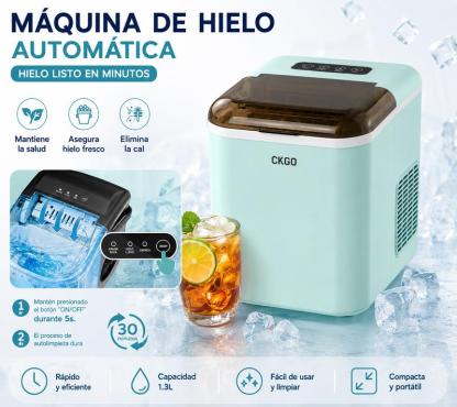 CKGO-i5 Máquina de Hielo Inteligente Hielo Rápido en Minutos Portátil y Compacta