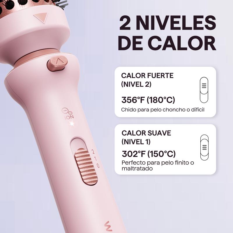 Wavytalk Multi Curl, 5 en 1 Ceramic Curling Wand, rizador de pelo de calentamiento rápido de 1/2 a 1 1/2 pulgadas y cepillo térmico, rizador de pelo de doble voltaje