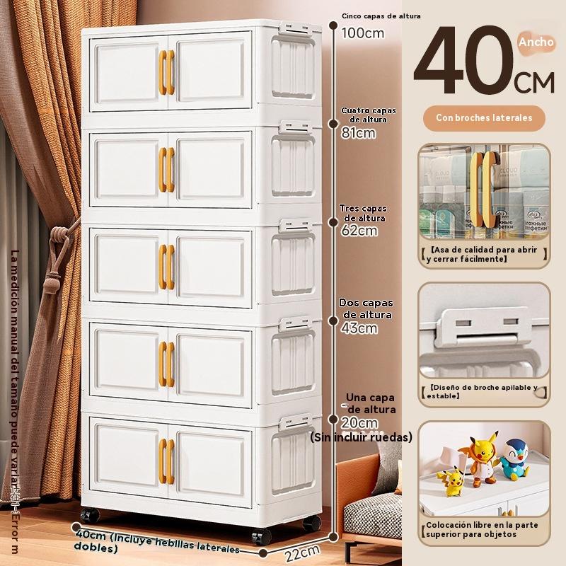 Gabinete de exhibición plegable de doble puerta en oferta, gabinete de almacenamiento de ropa para el hogar, organizador de caja, armario de almacenamiento de juguetes y snacks