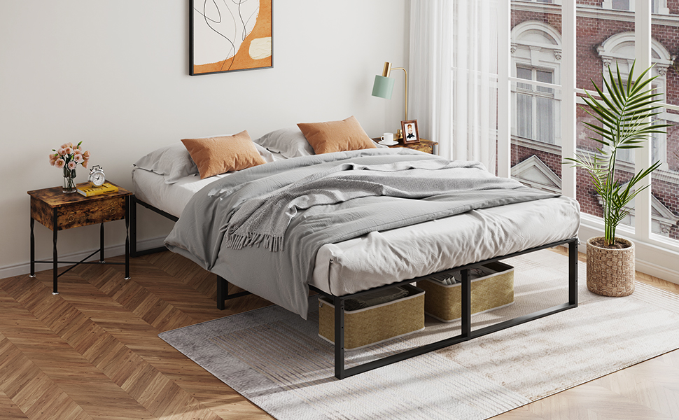 BLACK METAL BED FRAME
