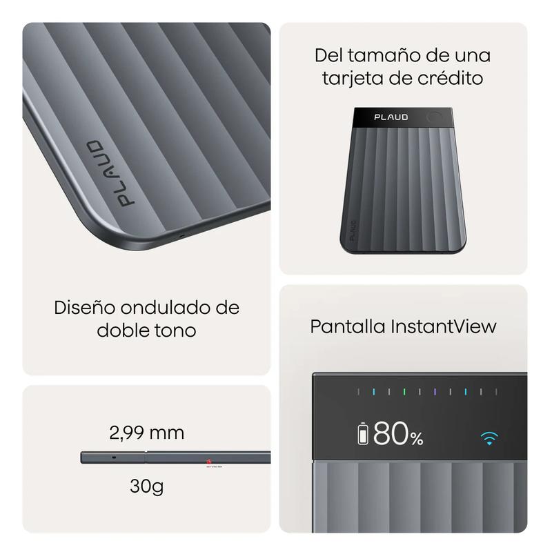 Plaud Note Pro grabadora de voz profesional con IA para reuniones de negocios, llamadas & entrevistas, 4 micrófonos MEMS, pantalla de visualización instantánea, autonomía de 50 horas, transcripción & resumen con IA, gadget de oficina premium & regalo de n