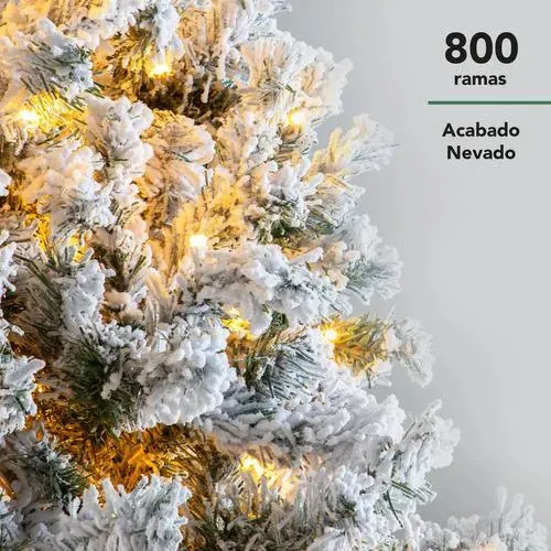 Arbol De Navidad 180 Cm Artificial Pino Navideño Frondoso - Blanco