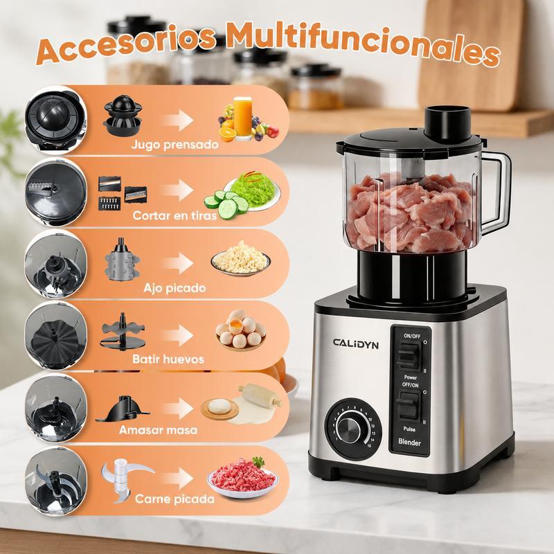Licuadora Profesional Multifuncional 8 en 1, 9500W, Jarra de 4L, 38,000 RPM y 15 Velocidades, Procesador de Alimentos para Jugos, Carne, Hielo, Café y Especias