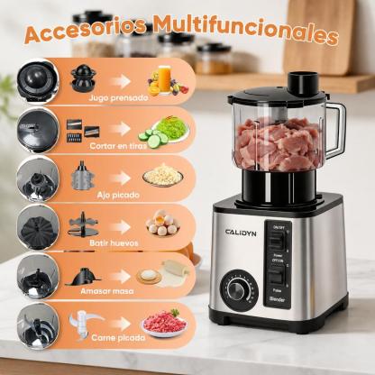 Licuadora Profesional Multifuncional 8 en 1, 9500W, Jarra de 4L, 38,000 RPM y 15 Velocidades, Procesador de Alimentos para Jugos, Carne, Hielo, Café y Especias