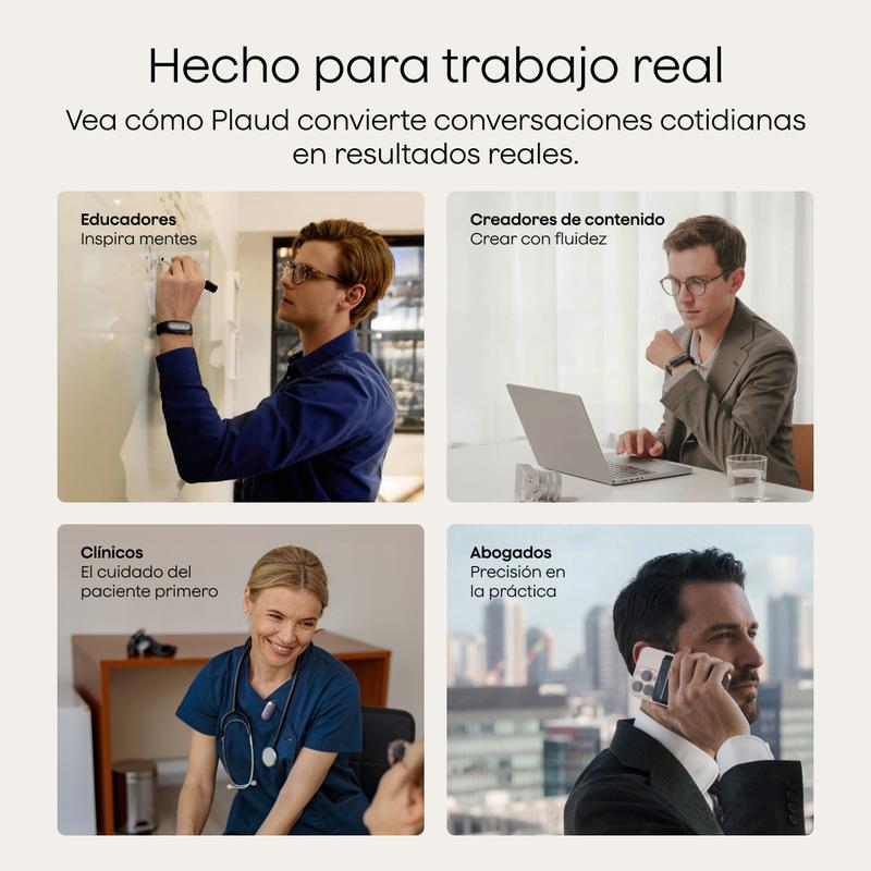 Plaud Note Pro grabadora de voz profesional con IA para reuniones de negocios, llamadas & entrevistas, 4 micrófonos MEMS, pantalla de visualización instantánea, autonomía de 50 horas, transcripción & resumen con IA, gadget de oficina premium & regalo de n