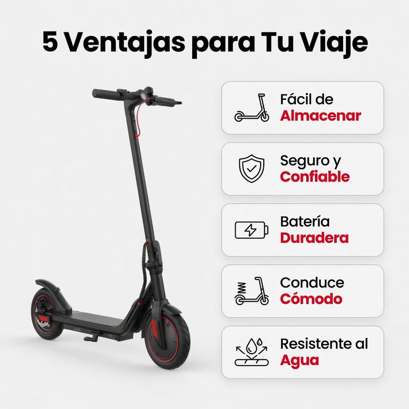¡Nuevo Patinete Eléctrico N3! 30KM/H + 24KM de Rango +500W + App + Pantalla LCD | Plegable y Ligero | Envío a México