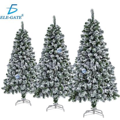 Árbol de Navidad Artificial Verde Nevado con Base Metálica 1.50m, 1.80m y 2.10m