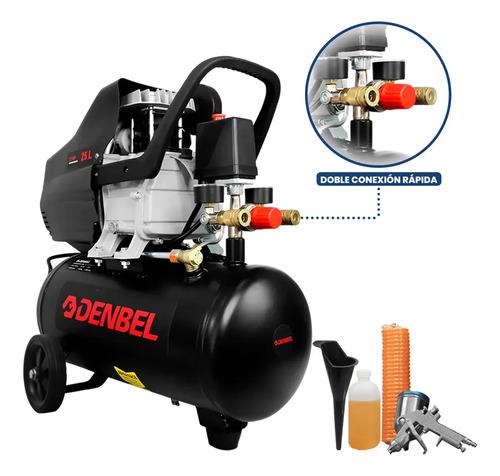 Compresor De Aire Eléctrico 2.5 HP Con Pistola De Gravedad Tanque 25L Doble Salida de Aire
