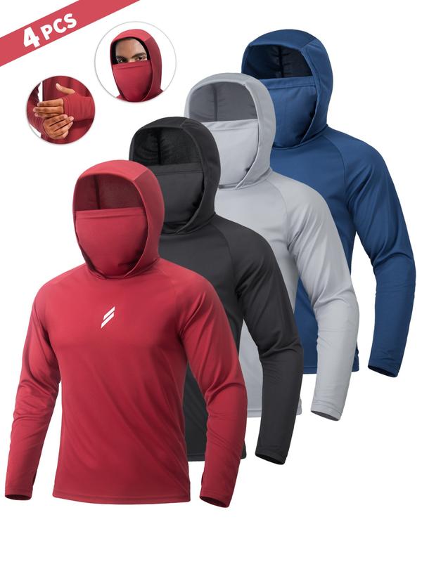 (3 piezas)Conjunto de protección solar con capucha para hombre 