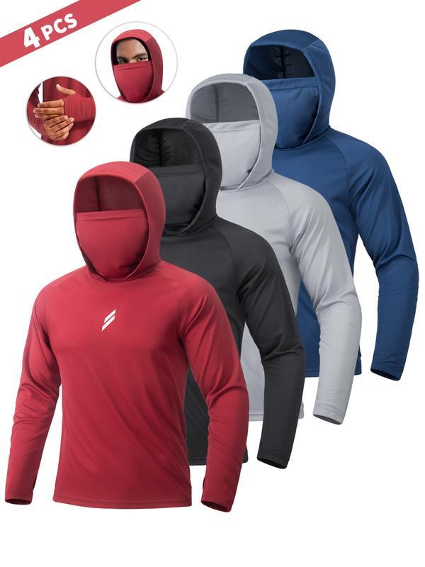 (3 piezas)Conjunto de protección solar con capucha para hombre 