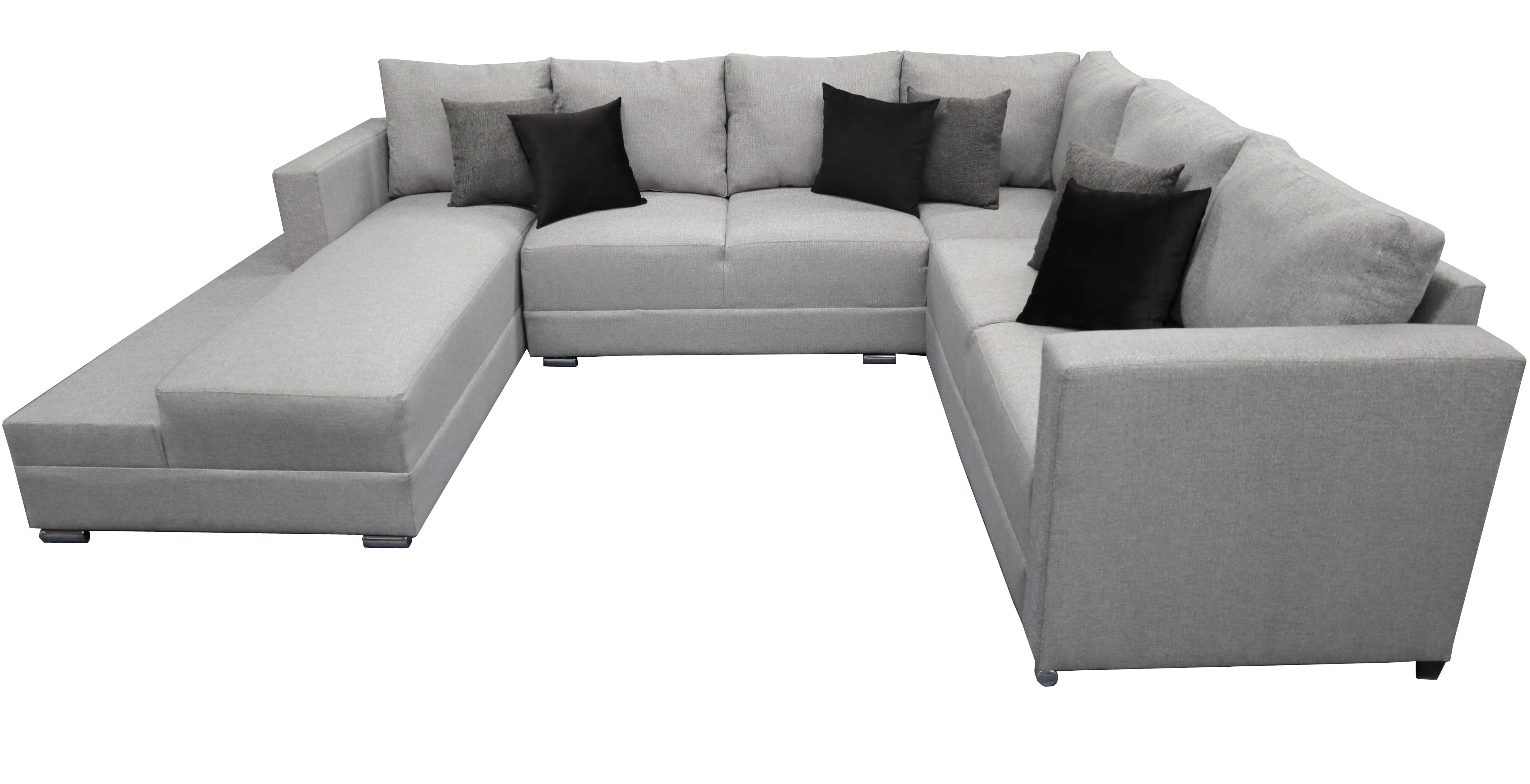 Sala esquinera en U El Bazar Store modelo Corbel gris oxford 4 salas en 1