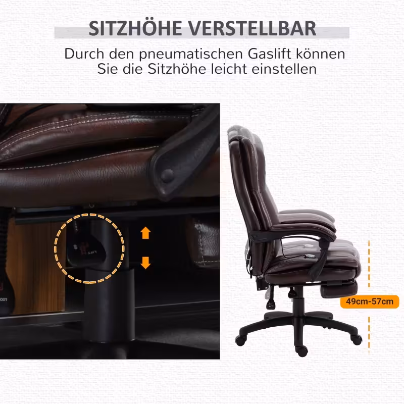 silla ajustable con función de masaje, silla de ergonómica con respaldo y soporte de cabeza, base resistente de 5 ruedas y de 5 posiciones, silla de escritorio ejecutiva para en casa, compatible con sistemas de masaje (no requiere montaje), silla de para el hogar, silla de ergonómica, silla ergonómica, silla de escritorio, silla de para en casa, silla de ergonómica, silla ejecutiva Detalles del producto 3