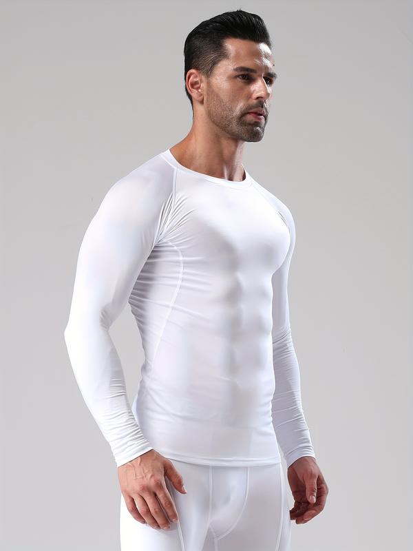 4 camisetas deportivas de manga larga para hombre, ajustadas y moldeadoras, camiseta de compresión, transpirable y cómoda, ideal para correr, entrenar y ciclismo, Top de Ropa Deportiva,Ropa de Ciclismo,Camiseta de Rendimiento,Camiseta Muscle Fit,Camiseta