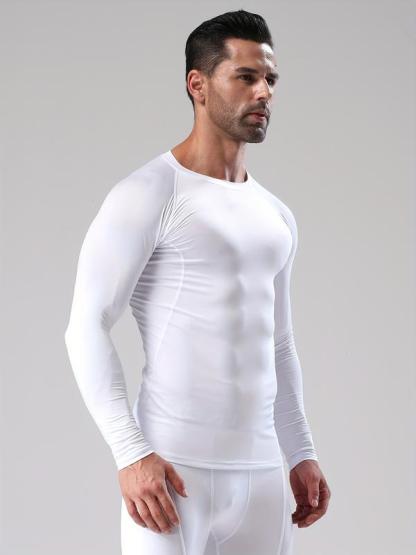 4 camisetas deportivas de manga larga para hombre, ajustadas y moldeadoras, camiseta de compresión, transpirable y cómoda, ideal para correr, entrenar y ciclismo, Top de Ropa Deportiva,Ropa de Ciclismo,Camiseta de Rendimiento,Camiseta Muscle Fit,Camiseta