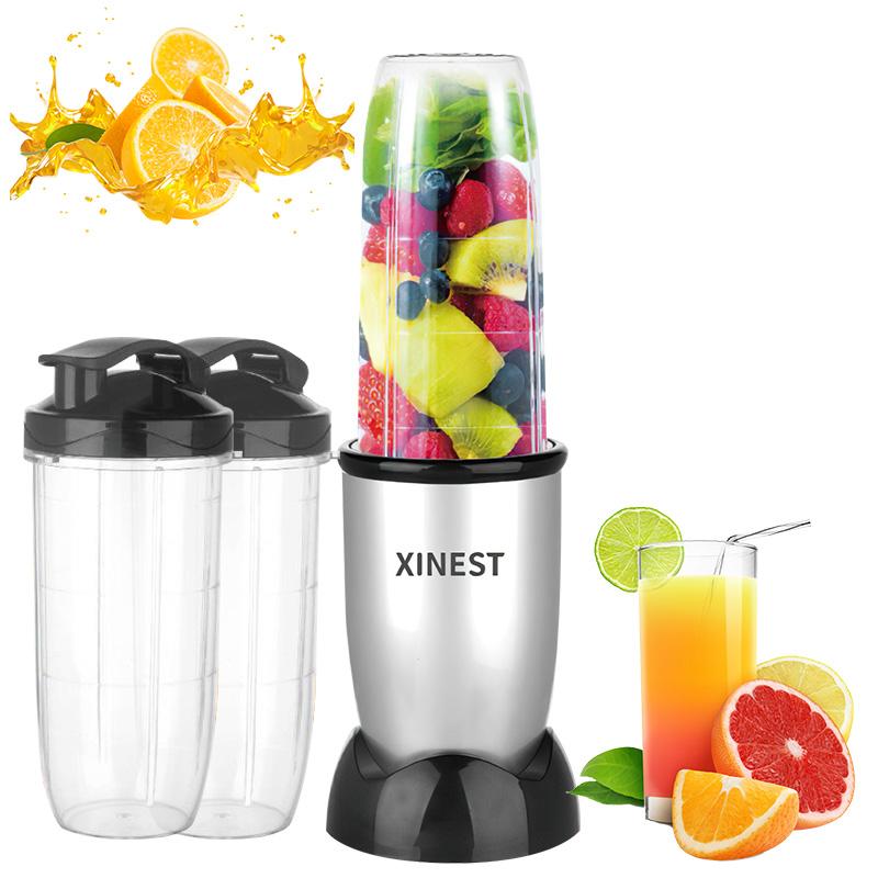 Xinest 500w Licuadora Portátil Con 2 Vaso De Plástico Color Plateado
