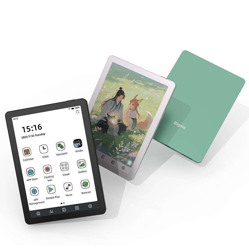 Bigme B6 Color eReader, 6 "Color Eink, libro electrónico, Android 14 Google Play (aplicación de terceros), Eyefrientonces, Kaleido 3, sin deslumbramiento, sin luz azul, sin fatiga visual, para libreros, booktok, similar al papel, leer al sol, Audiolibro,
