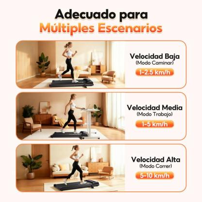 Caminadora Trotadora Eléctrica, Multi-velocidad, Quema Calorías Rápido, Diseño Plegable Compacto, Silenciosa, Carga 150 kg, Entrena en Casa/Oficina, Equipamiento deportivo interior y exterior