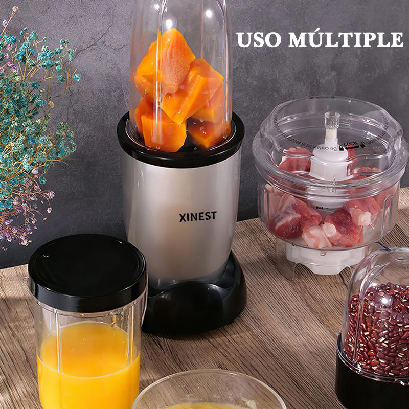 Xinest 500w Licuadora Portátil Con 2 Vaso De Plástico Color Plateado