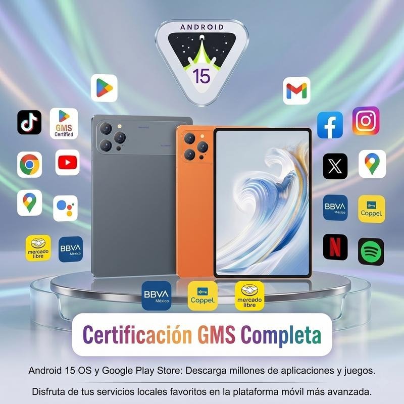 Tablet 10.1\" Android 15 Rendimiento Fluido | Octa-Core | 16GB+256GB | Pantalla HD | 10000mAh | WiFi 5G | Accesorios Incluidos