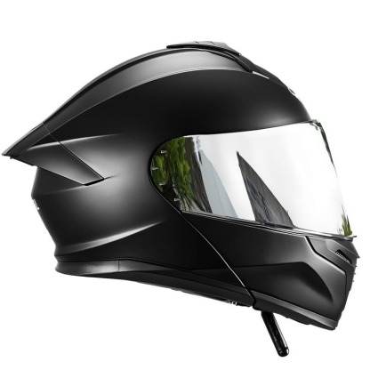 Cascos Moto Integral Abatible, con LuzLed, con Bluetooth Puede Hablar yEscuchar musica, para Mica Plata, NegroMate, Certificado Dot