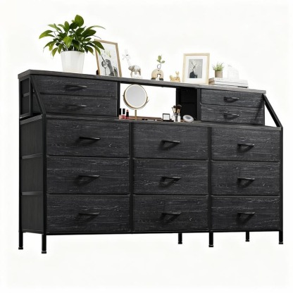 Zocalo Cómoda de Dormitorio con 13 cajones, cómoda Grande con Espacio de Almacenamiento, Estructura de Metal, para Dormitorio
