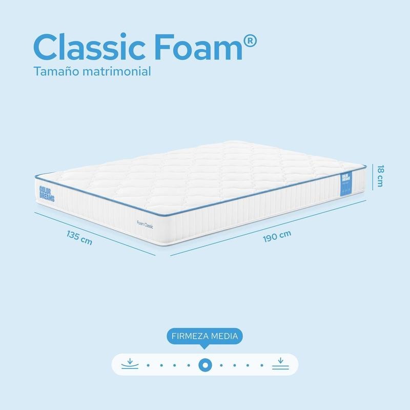 Colchón Classic Foam Color Dreams | Memory Foam | 18cm | En Caja