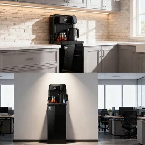 Heaimo H38b Dispensador De Agua Con Cubo Inferior Oculto, Fría Y Caliente Y Diseño Con Dos Teteras