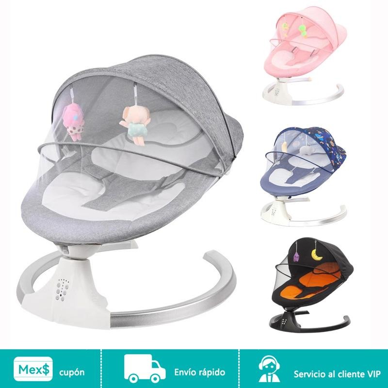 FLYBB Cuna mecedora eléctrica para bebé ajustable con mosquitero, ideal de 6 meses a 3 años
