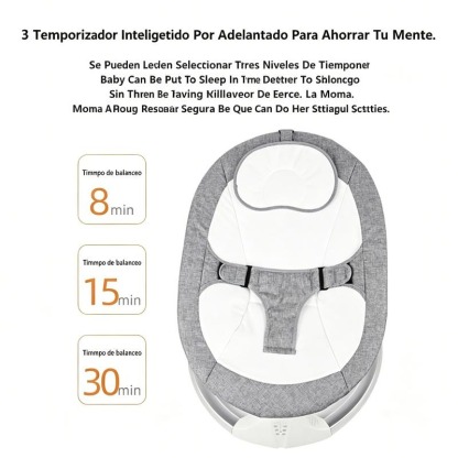 FLYBB Cuna mecedora eléctrica para bebé ajustable con mosquitero, ideal de 6 meses a 3 años