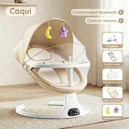 FLYBB Cuna mecedora eléctrica para bebé ajustable con mosquitero, ideal de 6 meses a 3 años