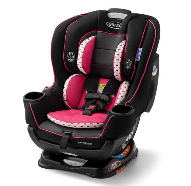 Asiento de coche convertible Graco Extend2Fit 3 en 1 para bebé, orientación hacia atrás y hacia adelante, panel de extensión ajustable para espacio extra para las piernas, Ashten