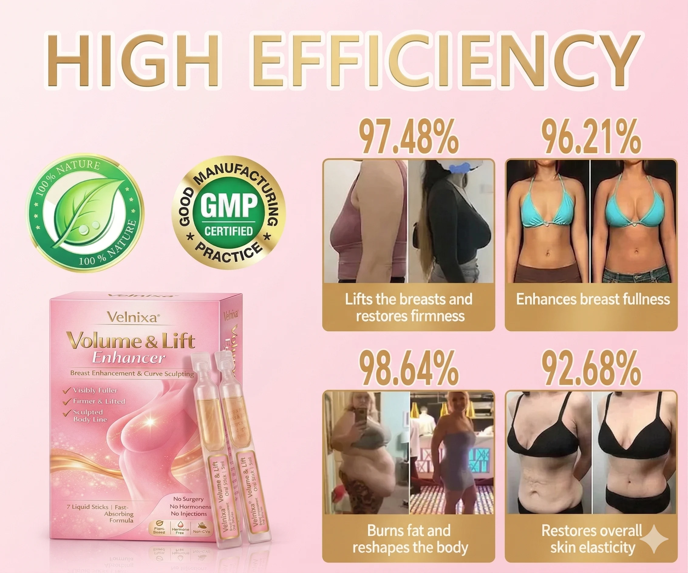 Velnixa® Volume & Lift Enhancer | Breast Enhancement & Curve Sculpting